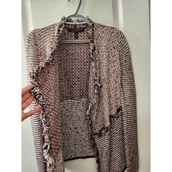 White House Black Market Fringe Knit Cardigan‎ Long Sleeve Cotton Blend Size S - Picture 4 of 10